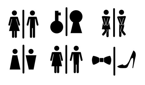 Premium Vector Restroom Or Bathroom For Man And Woman To Peeing Funny