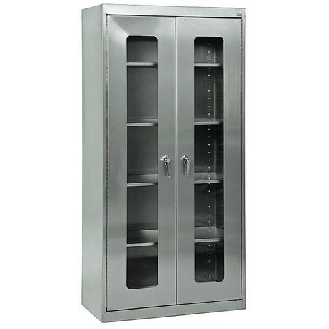 65 x 63 x 16.51 cm. Sandusky Lee Stainless Steel Storage Cabinet — Clear View ...