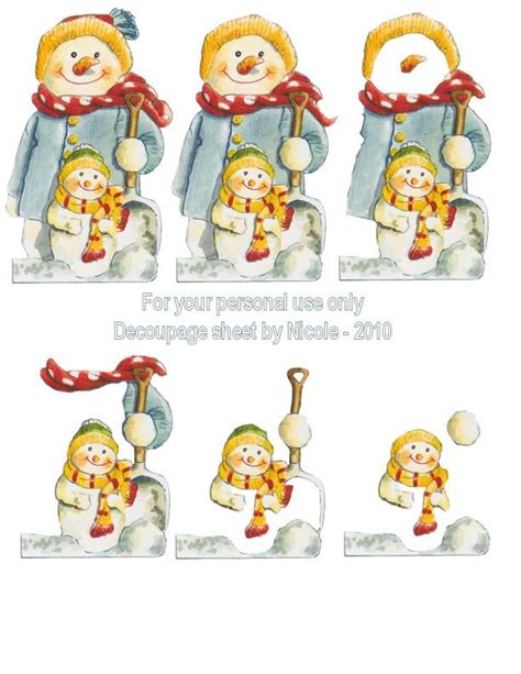 Christmas Decoupage Christmas Decoupage Snowman Peanuts Comics 3d