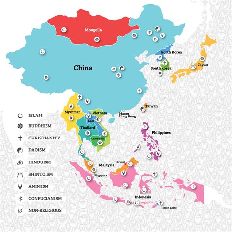 Religion Map Of Asia Cities And Towns Map