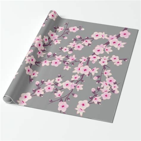 Floral Cherry Blossoms Wrapping Paper