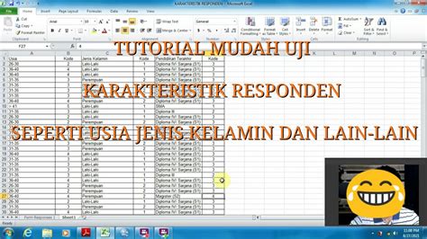 Tutorial Mudah Uji Karakteristik Responden Seperti Usia Jenis Kelamin Dan Lain Lain Youtube