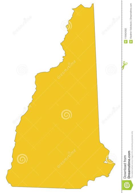 New Hampshire Map State In The New England Region Of The