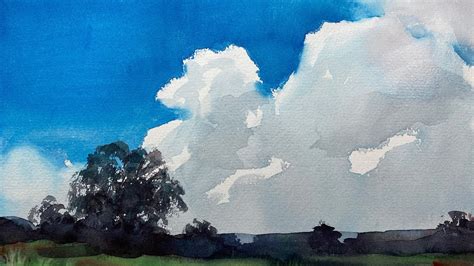 Watercolor Painting Of Clouds 1 Youtube