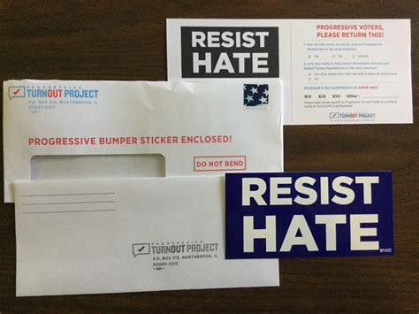 Free Resist Hate Bumper Sticker