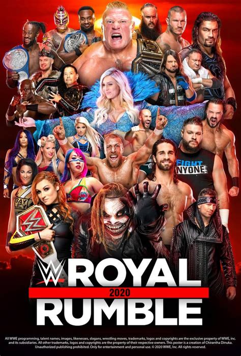 Wwe Royal Rumble 2020 Poster By Chirantha On Deviantart Wwe Royal