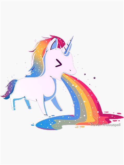 Unicorn Puking Rainbow Sticker For Sale By Animeloco Redbubble