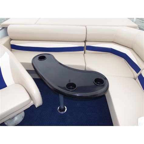 Designed for 1.25 square pontoon railing with open fencing. Kidney Shape Pontoon Boat Table