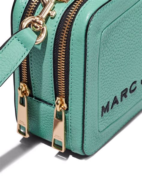Marc Jacobs The Textured Box 20 Logo Crossbody Bag In Green Modesens