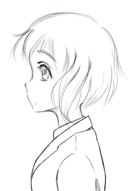 Side Profile How To Draw Girls Anime Hair And Hair Steps On Pinterest Anime Side View Side