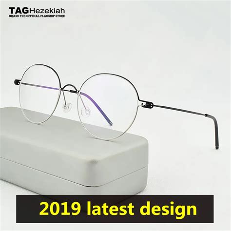 2019 fashion tag brand spectacles round ultralight titanium round glasses frame men danish