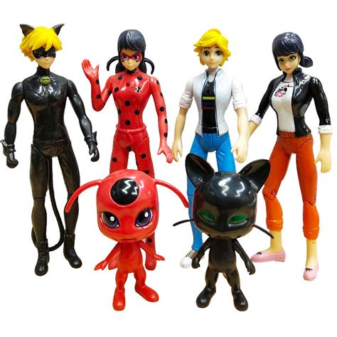 Buy Ladybug 6pcs Action Figure And Cat Noir Miraculous Action Figures