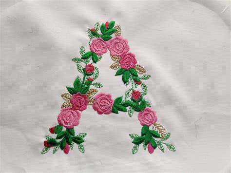 Delicate Roses Floral Font Alphabet Garden Flag Monogram Liberty