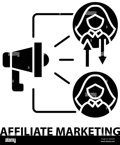 Affiliate Marketing Icon Black Vector Sign With Editable Strokes