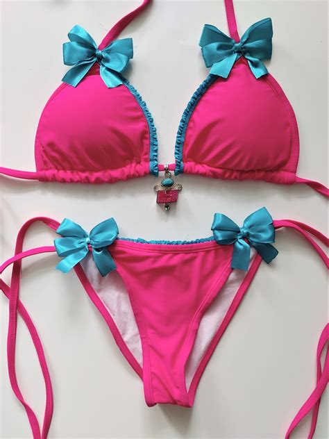 Lolita Bikini Scrunch Bottom Brazilian Bikini Fuchsia Pink Etsy