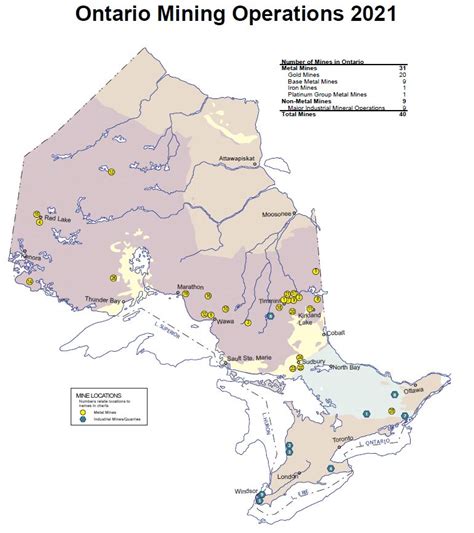 Ontario Mining Operations Map 2021 