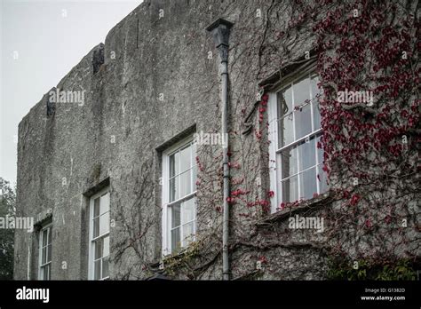 Parapets Of Fonmon Castle Grey Stone Walls On Grey Day Stock Photo Alamy