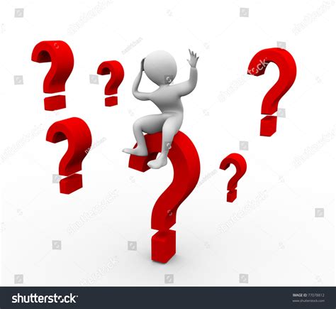 3d Man Sitting On Question Mark Stock Illustration 77078812 Shutterstock
