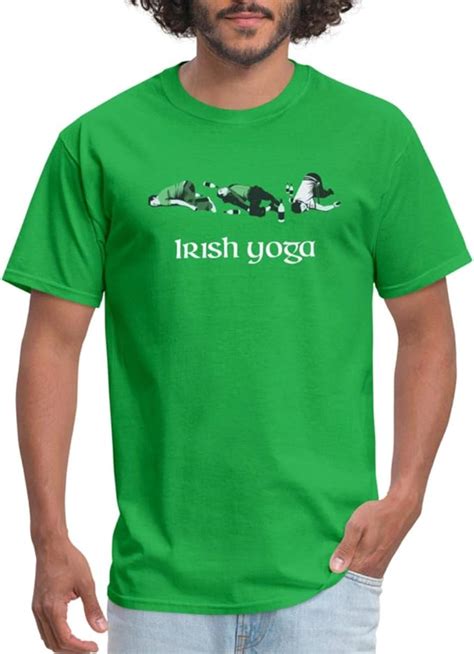 Spreadshirt Irish Yoga St Patricks Day Mens T Shirt Amazonca