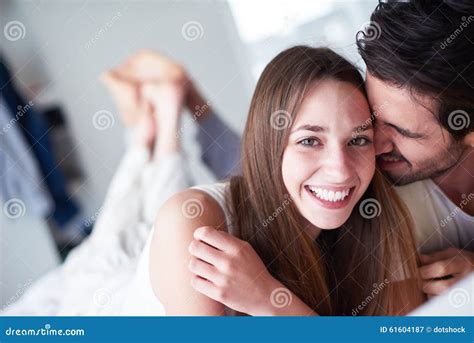 Couple Relax And Have Fun In Bed Stock Image Image Of Adult Bedroom 61604187