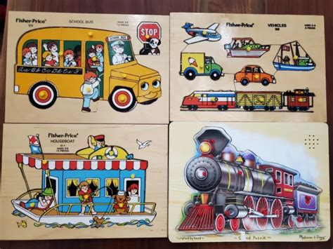 Melissa And Doug Train Puzzle Makes Train Whistle Sound And 3 Fisher Price