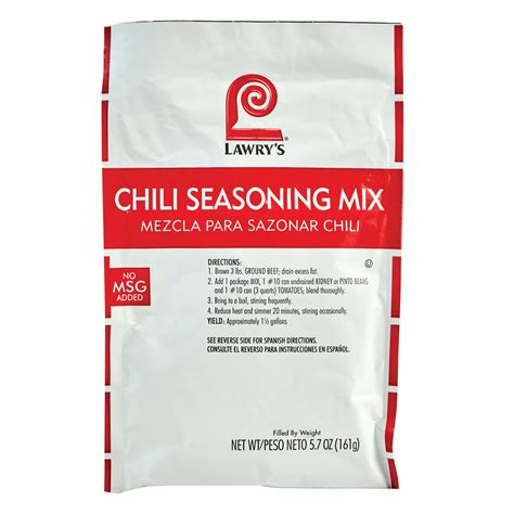 Lawrys Chili Seasoning Mix 57 Oz One 57 Ounce Packet Of Chili