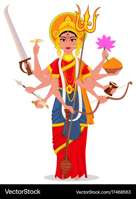 Happy Dussehra Maa Durga On White Background Vector Image