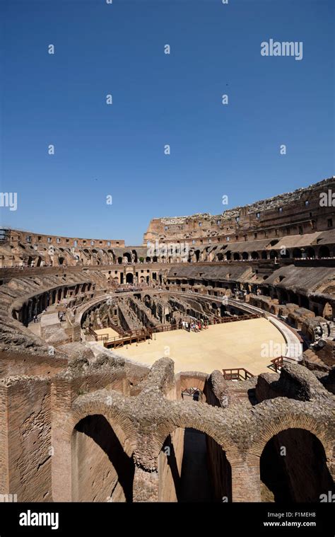 Rome Italy Inside The Roman Colosseum Stock Photo Alamy