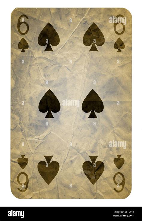Vintage Playing Cards Of Spades Suit Isolated On White Background