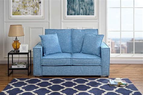 Mobilis Small Space Loveseat Sofa With Removable Cushions And 2 Pillows