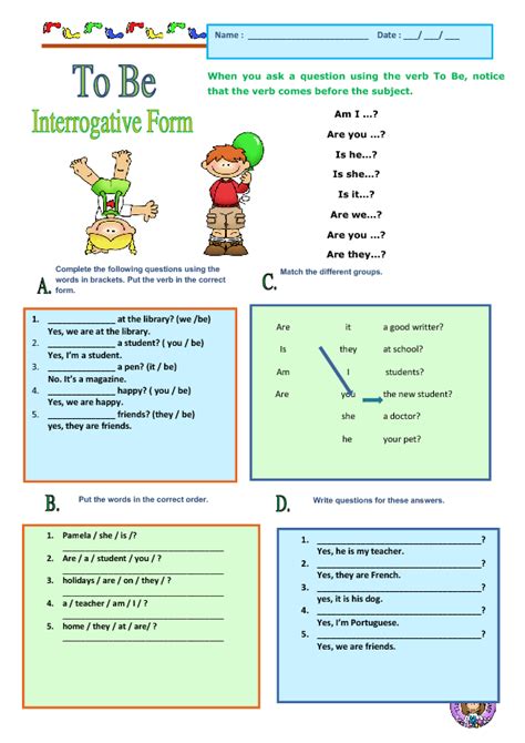 Verb To Be Interrogative Form