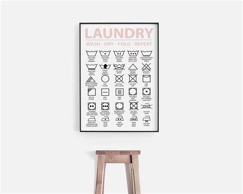 Pastel Laundry Symbols Wall Art | Laundry Symbols Print | Laundry Room | Laundry Decor | Laundry ...