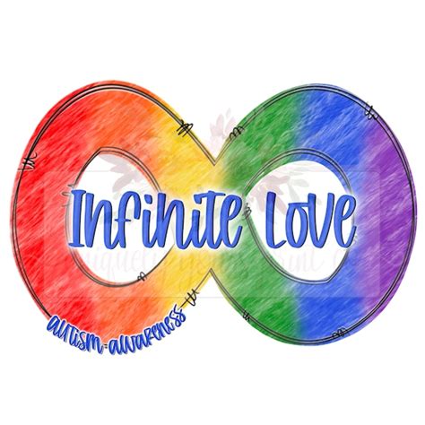 Autism Awareness Rainbow Infinity Symbol Infinite Love Etsy