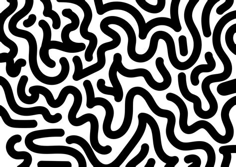 Abstract Hand Draw Wavy Wave Doodle Line Pattern On White Background