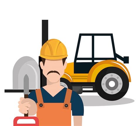 Premium Vector Builder Constructor Worker Icon