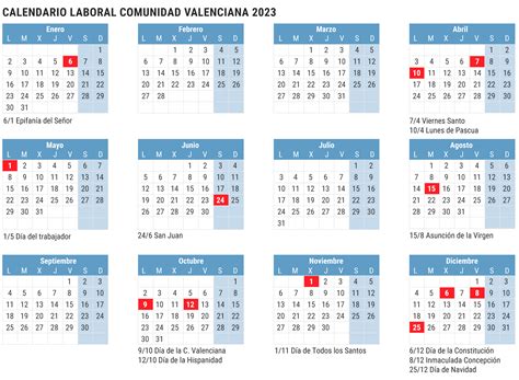 Calendario Laboral De La Comunidad Valenciana D As Festivos Y