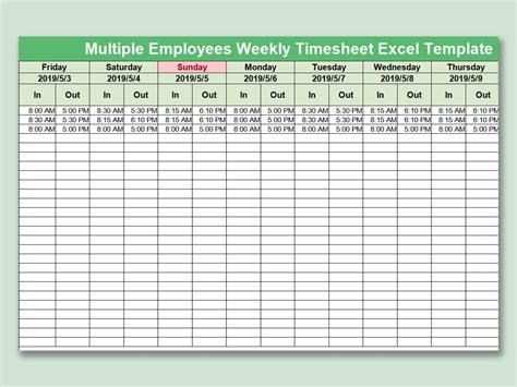 Timesheet Excel Template Download