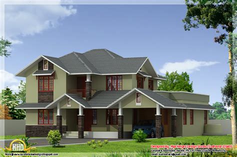 2 Different 3d Home Elevations ~ Kerala House Design Idea