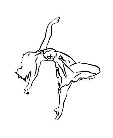 Minimalist Ballet Line Art Drawing 1l Mixed Media By Brian Reaves