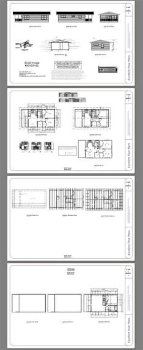 30x20 House 2 Bedroom 1 Bath 600 Sq Ft Pdf Floor Plan Etsy Canada