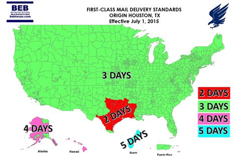 Usps First Class Package Time Map