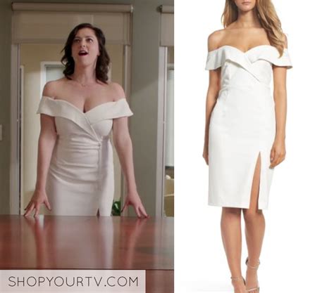 Crazy Ex Girlfriend Season 3 Episode 1 Rebecca S White Off Shoulder Dress Shop Your Tv