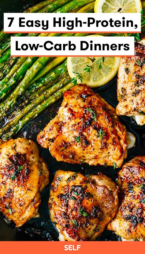 7 Easy High Protein Low Carb Dinners Chicken Asparagus Lemon Thyme