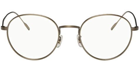 Oliver Peoples Gold Altair Glasses In Metallic For Men Lyst