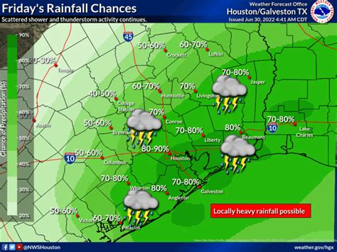 Tropical Disturbance To Bring Heavy Rain To Upper Texas Coast On Friday