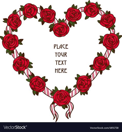 Roses Heart Frame Royalty Free Vector Image Vectorstock