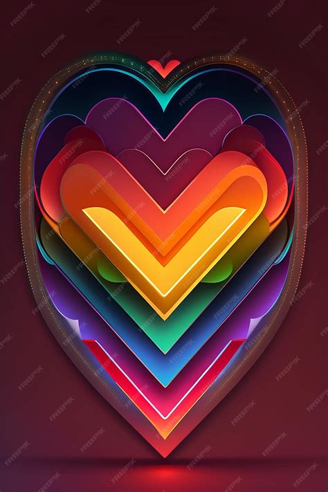 Premium Ai Image A Colorful Heart Shaped Poster With The Words Love