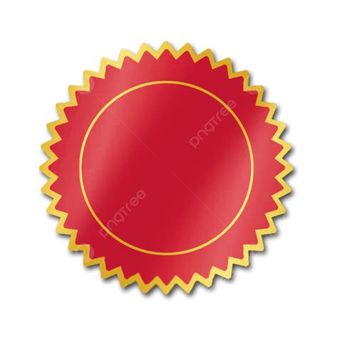 Round Gold And Red Badges Guaranteed Realistic Medal Gold Badge Circle