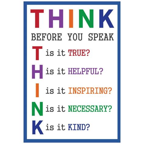 think before you speak thinking reflection motivational education teacher teaching classroom
