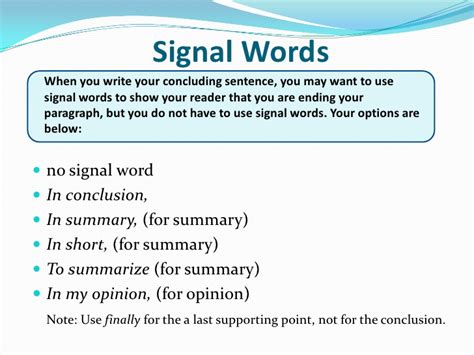 Examples of opinion marking signals. Conclusion Sentence? - writefiction712.web.fc2.com